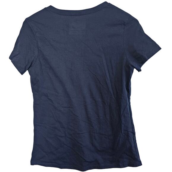 MLB Majestic Milwaukee Brewers Shirt Women Sz Small Blue Baseball Heart Game Day - Picture 3 of 6